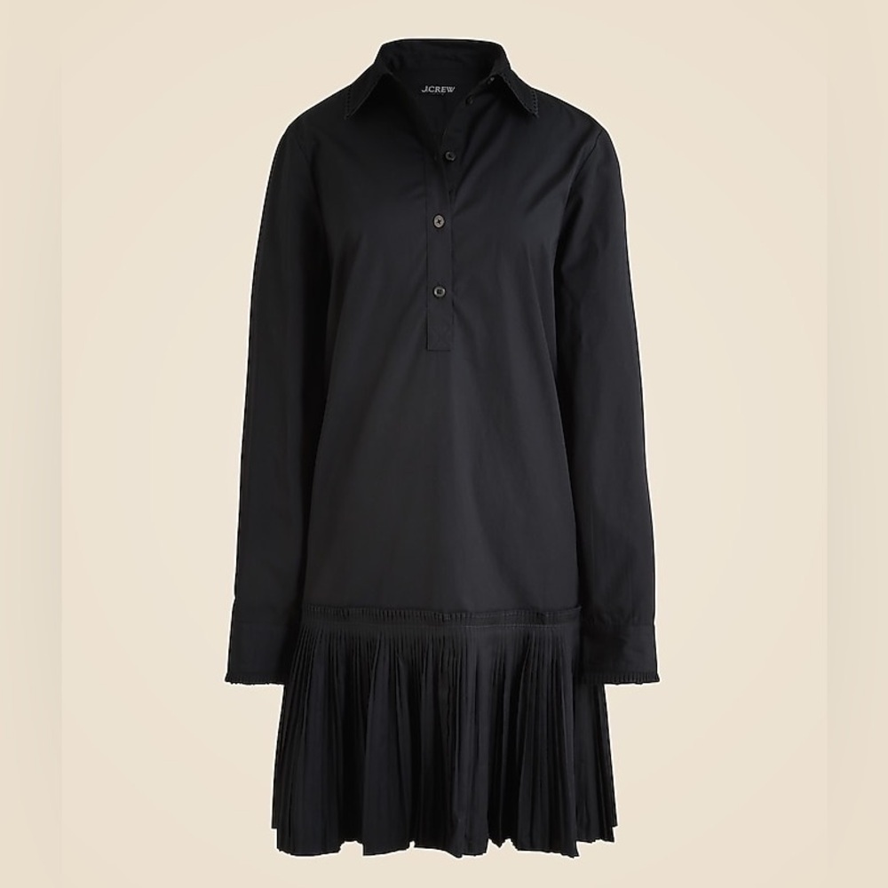 J crew Amelia long-sleeve shirt-dress in cotton poplin